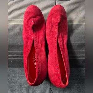 AMALFI BY RANGONI Red Suede Flats Size 7M
